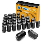 dynofit front packaging showing 32 lug nuts and included parts, durable replacement