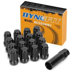 dynofit front view packaged set showing all 16 nuts and included key for secure fit