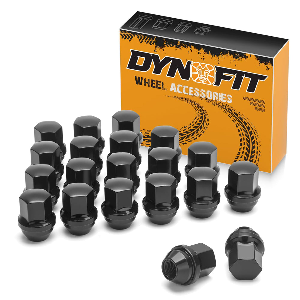 dynofit front view packaging showing complete lug nut set and benefit durable replacement