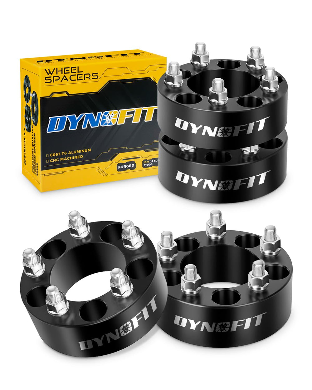 dynofit front view of spacer kit showing forged finish and robust design benefit
