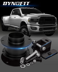 dynofit installed on Ram front view demonstrating leveled stance and clearance benefit