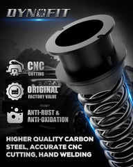 dynofit strut spacer closeup showing machined steel and corrosion protection benefit