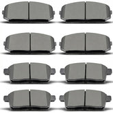 DYZJKWJW front and rear brake pads package showing all eight pieces and labels, confirming fit