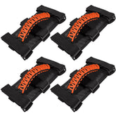 E-cowlboy front view of four orange grab handles showing packaging and contents benefit convenience
