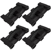 E-cowlboy front view of four black grab handles showing compact storage benefit
