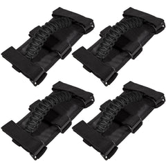 E-cowlboy front view of four black grab handles showing compact storage benefit