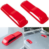 E-cowlboy front view of red hood hinge cover showing bold color and trim benefit