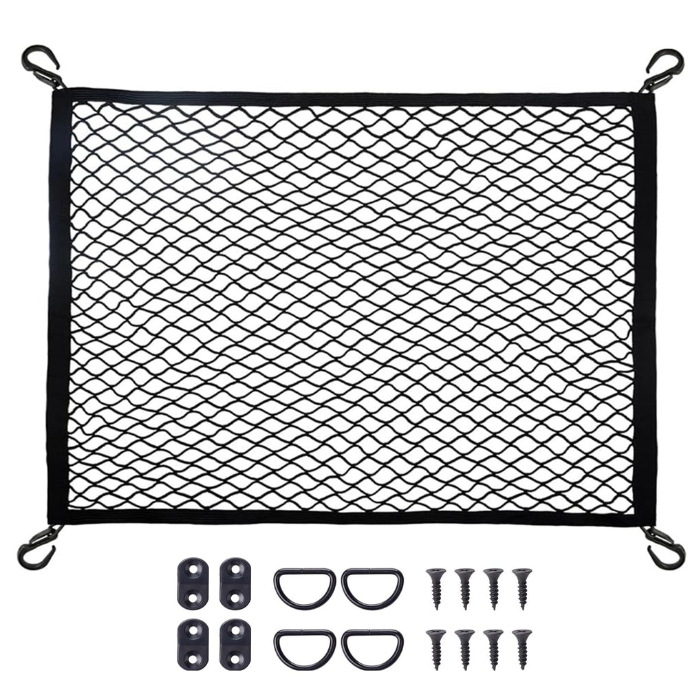 E KAINI front view cargo net installed keeping trunk items organized