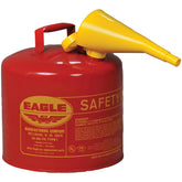 Eagle red gas can front view showing compact safe storage