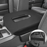 Eaglecover front view on Silverado console protects armrest from wear