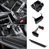 Eamplest organizer front installed in Jeep console showing neat storage benefits
