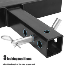 Eapele hitch step mounted on pickup demonstrating easier bed access
