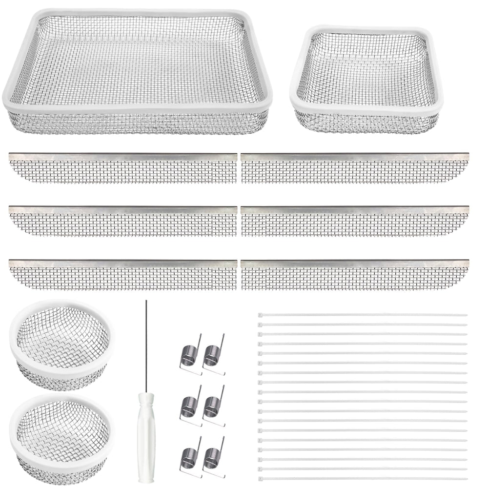 Eazy2hD front layout kit showing all included vent screens and hardware for easy identification and installation.