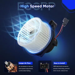 ECCPP motor label and connector highlighting plug-and-play installation benefit