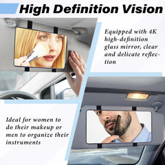 ecocstm mirror securely attached to car sun visor for quick touch-ups benefit