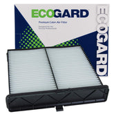 ECOGARD cabin air filter front packaging showing fitment and benefits