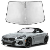 EcoNour front packaging showing fitted BMW sunshade and model compatibility