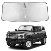 EcoNour front view of sunshade showing precise Bronco fit and complete coverage