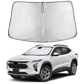 EcoNour front view showing tailored fit for Chevrolet Trax windshield protecting interior