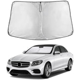 EcoNour front view showing tailored E‑Class windshield fit and sun protection benefit