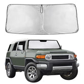 EcoNour front view on FJ Cruiser windshield showing full coverage and protection