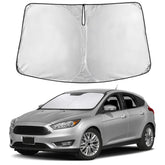 EcoNour front view showing full windshield fit for Ford Focus and immediate sun blockage