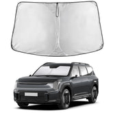 EcoNour front view of sunshade fitting Kia EV9 showing full coverage and protection