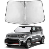 EcoNour front view installed on Kia Soul windshield showing full coverage benefit