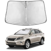 EcoNour front view of sunshade showing full windshield coverage and protection