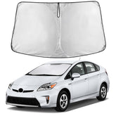 EcoNour front view of fitted sunshade showing full windshield coverage and protection