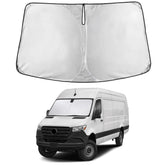 EcoNour front packaging showing sunshade fit for Sprinter and benefit of full coverage