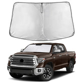 EcoNour front view showing full windshield coverage and precise Tundra fit