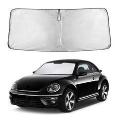 EcoNour front view on Beetle windshield showing full coverage and protection