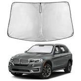 EcoNour front view installed on BMW X5 windshield showing full coverage and protection