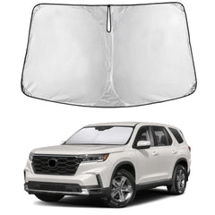 EcoNour front view on Honda Pilot windshield showing full coverage protecting interior