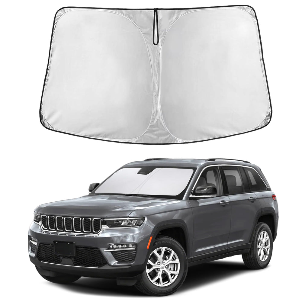 EcoNour front view on Jeep Grand Cherokee showing full windshield coverage and protection