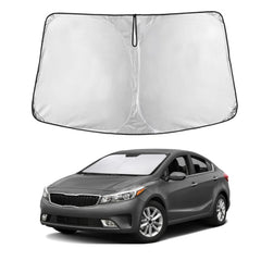 EcoNour front view on Kia Forte showing precise windshield fit and full coverage