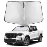 EcoNour front view showing precise Ridgeline windshield fit and full coverage benefit