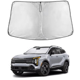 EcoNour front view showing exact fit on Kia Sportage NQ5 windshield protecting interior