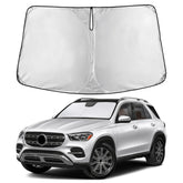 EcoNour sunshade front view showing full windshield coverage and protection