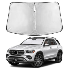 EcoNour sunshade front view showing full windshield coverage and protection