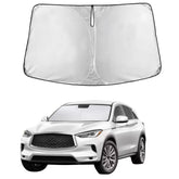 EcoNour front view on Infiniti QX50 showing full windshield coverage and protection