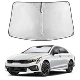 EcoNour sunshade front packaging showing fit for Kia K5 and quick protection
