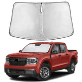 EcoNour sunshade front view showing full windshield coverage and fit