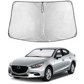 EcoNour front view on Mazda 3 showing full windshield coverage and cooling benefit