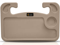 EcoNour beige steering wheel tray front view showing stable eating surface benefit