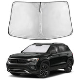 EcoNour front view installed on Tiguan blocking sun and lowering cabin heat