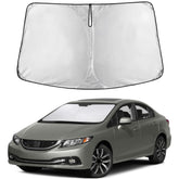EcoNour sunshade installed on Honda Civic front windshield protecting interior