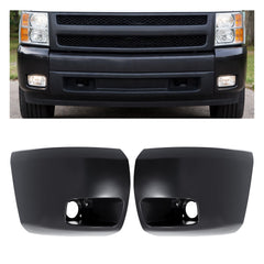 ECOTRIC front bumper end cap pair front view showing OEM fit and ready-to-paint