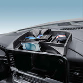 EDBETOS front view of dashboard tray showing tidy storage and improved organization